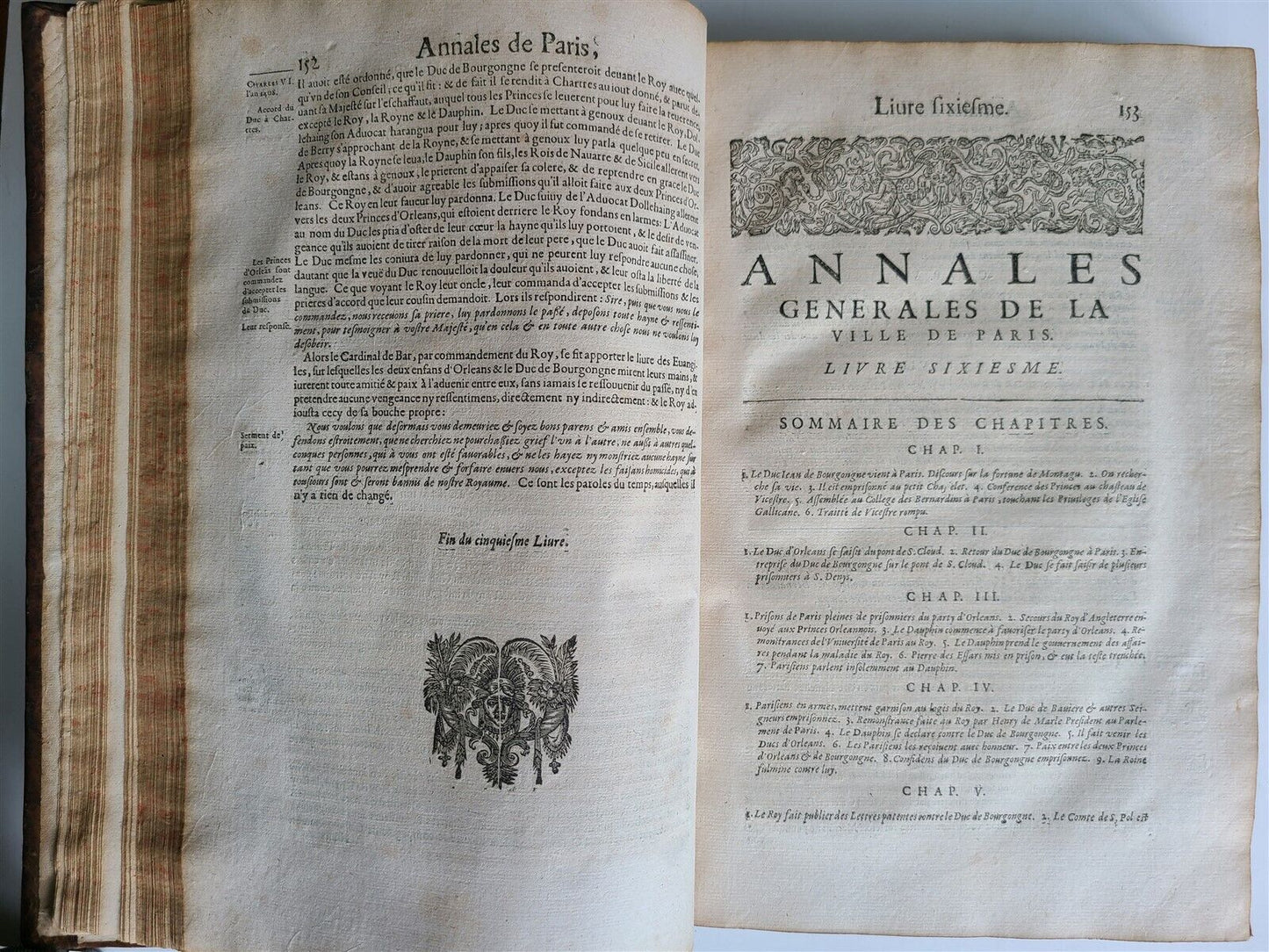 1640 HISTORY of PARIS antique FOLIO Les annales generales de la ville de Paris