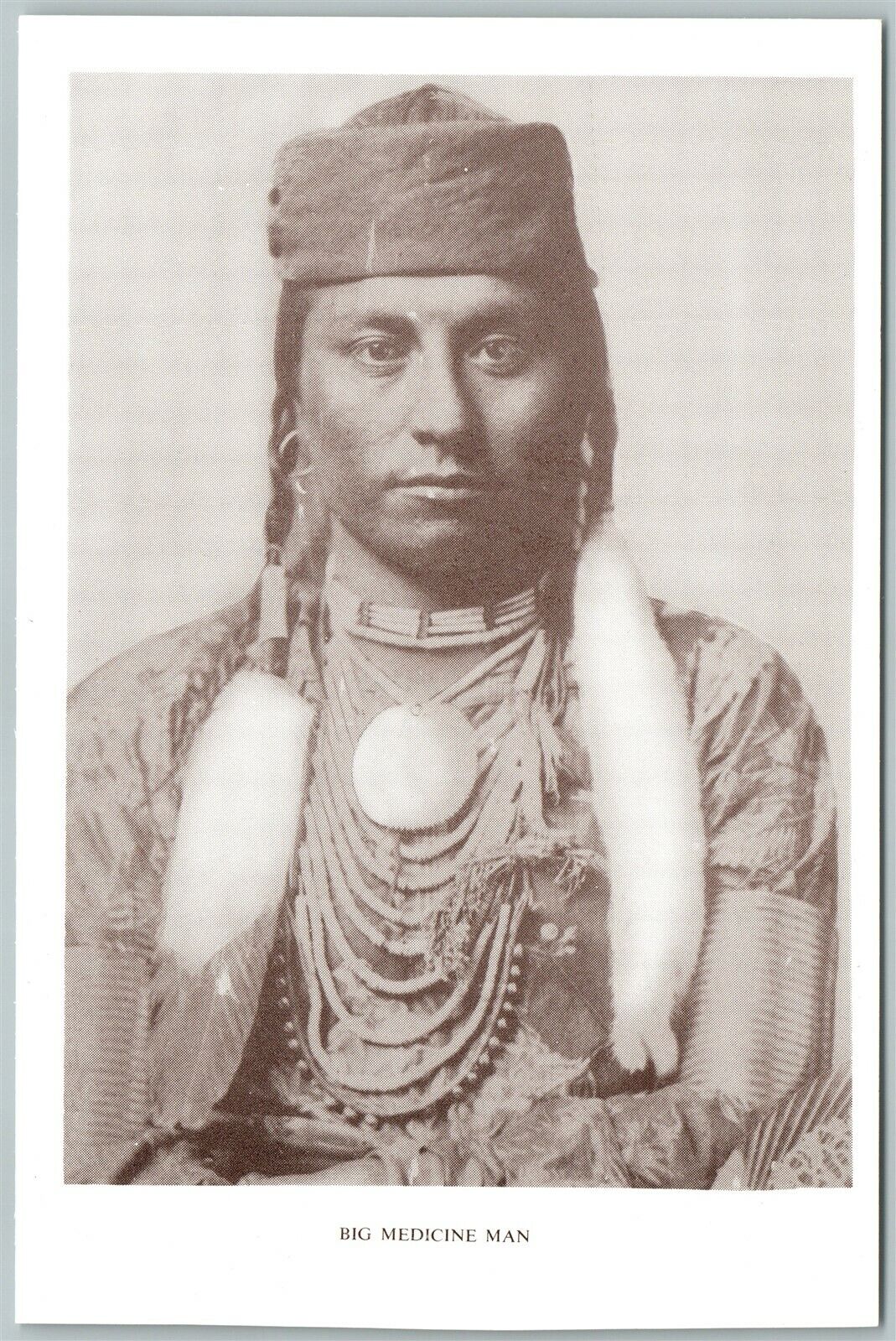 AMERICAN INDIAN BIG MEDICINE MAN UNDIVIDED ANTIQUE POSTCARD