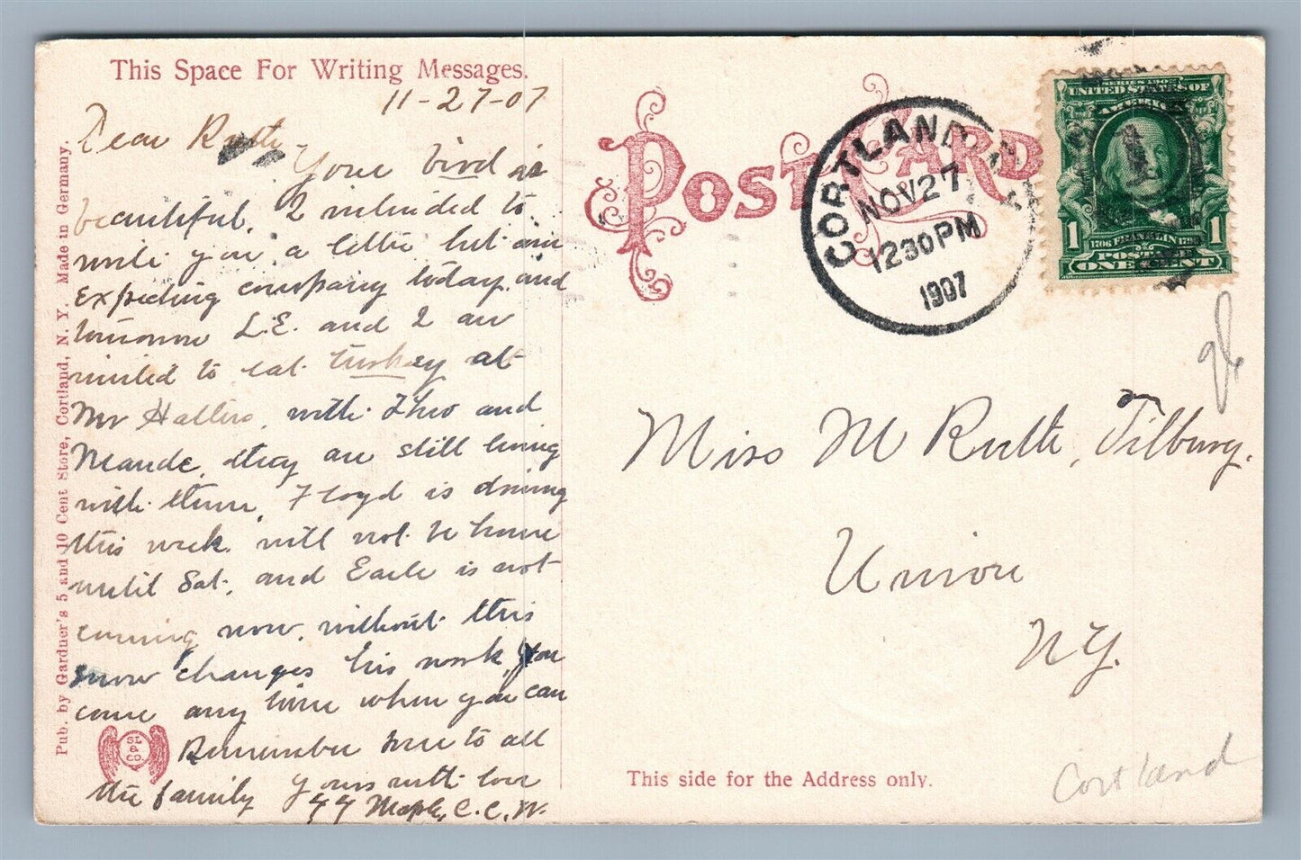 LITTLE YORK NY PARK PAVILION ANTIQUE POSTCARD