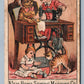 NEWTON NJ SEWING MACHINE CO. VICTORIAN TRADE CARD w/ CAT DOG DOLL