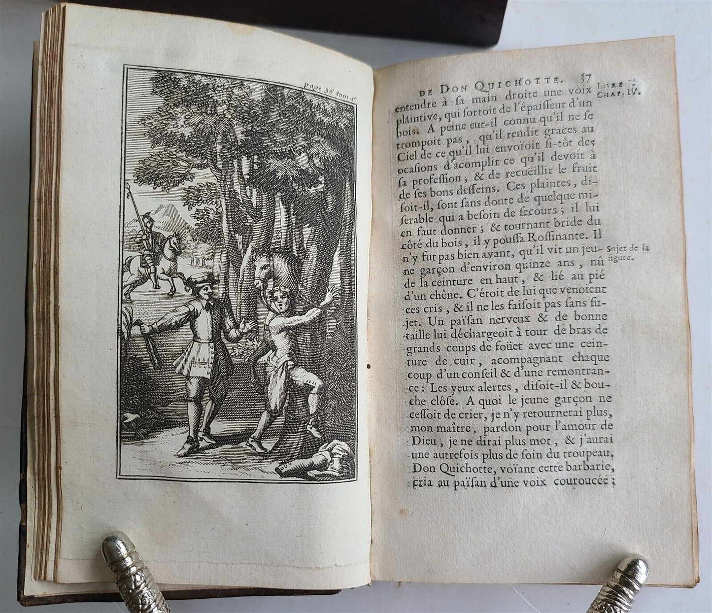 1713 DON QUICHOTTE DE LA MANCHE by CERVANTES 6 VOLUMES antique ILLUSTRATED