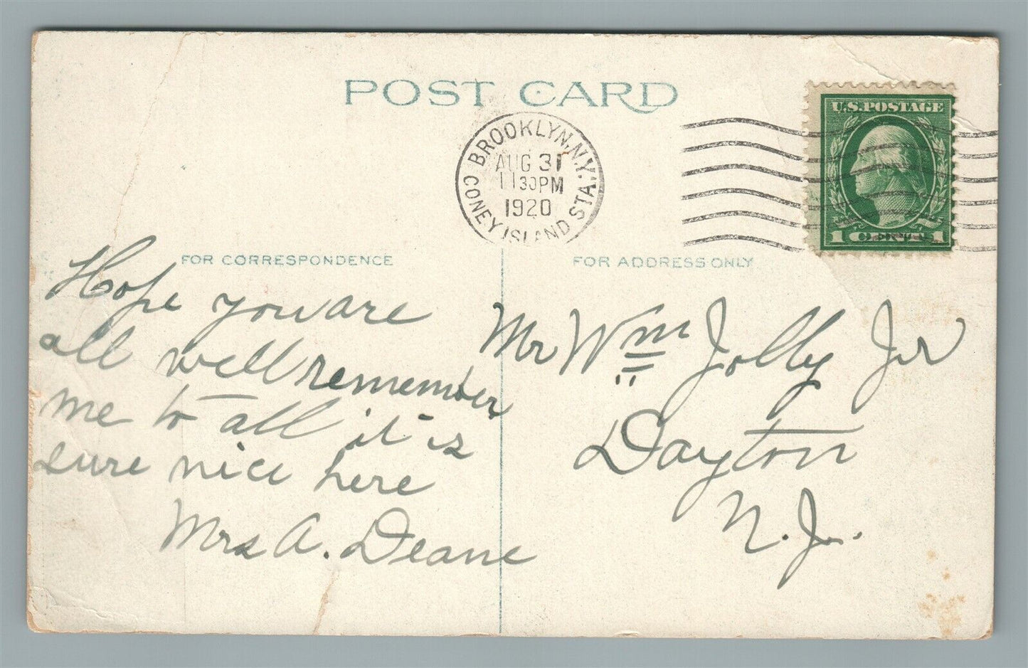 CONEY ISLAND BROOKLYN NY LUNA PARK LAGOON & SHOOT THE CHUTES ANTIQUE POSTCARD