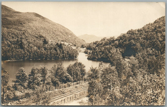 CHESTER OH ? SCENE w/ RAILROAD TRACKS ANTIQUE REAL PHOTO POSTCARD RPPC