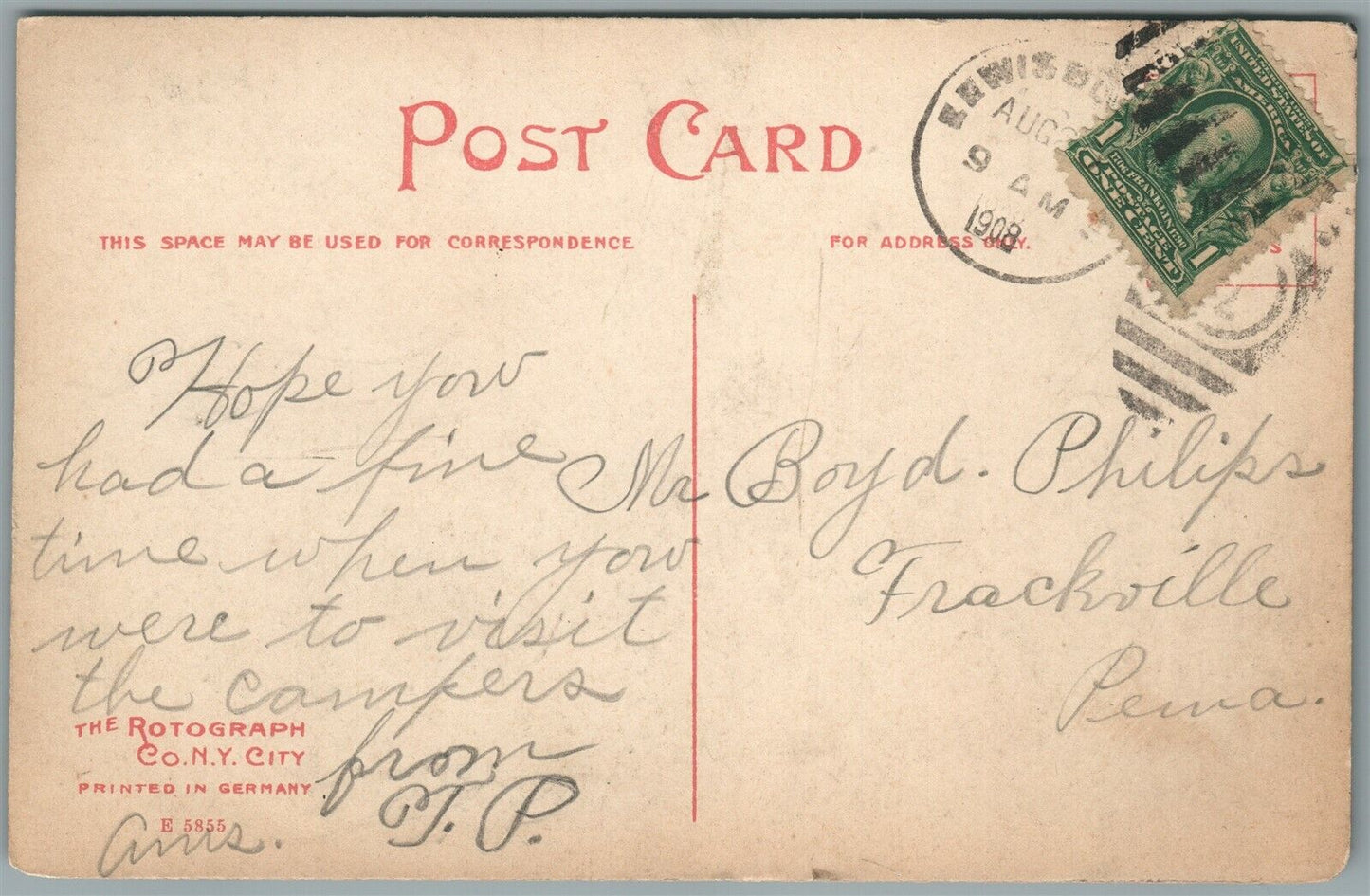 LEWISBURG PA MARKET STREET ANTIQUE POSTCARD