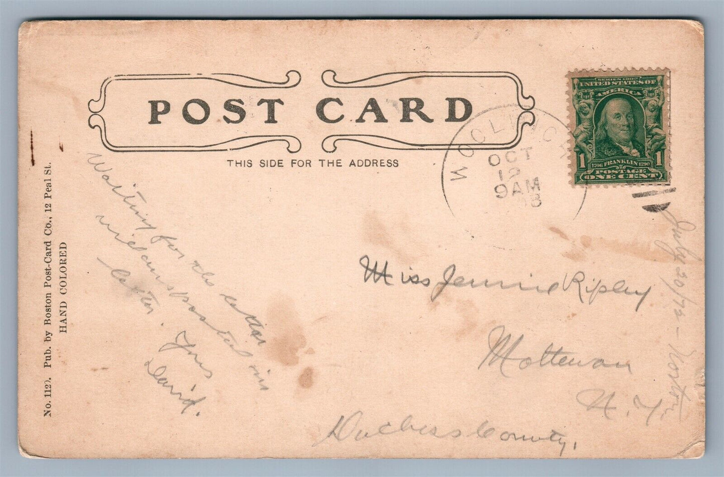 NEQUASSET ME OLD MILL ANTIQUE POSTCARD