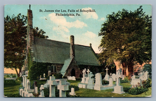 PHILADELPHIA PA ST.JAMES THE LES FALLS OD SCHUYLKILL ANTIQUE POSTCARD