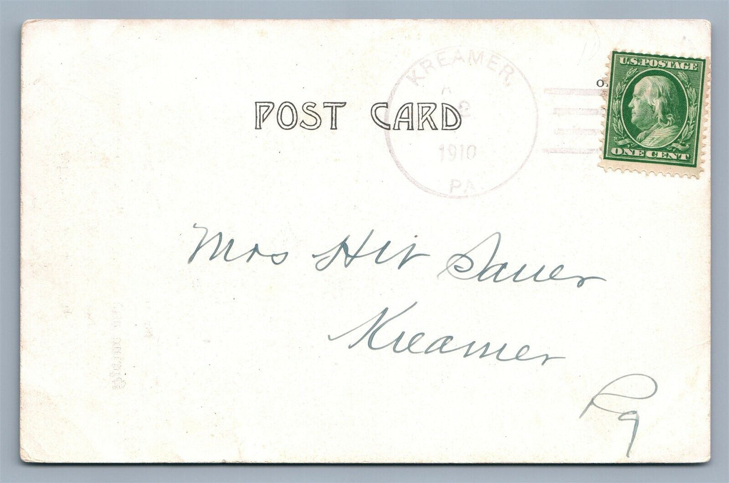 KREAMER PA MILLINERY OPENING 1910 ANTIQUE POSTCARD