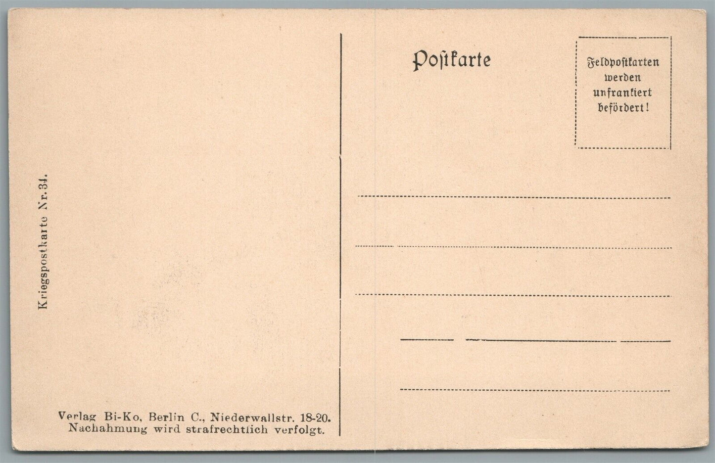 KRONPRINZ WILHELM ANTIQUE GERMAN POSTCARD