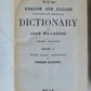 1864 ITALIAN ENGLISH DICTIONARY antique 2 VOLS NUOVO DIZIONARIO JOHN MILLHOUSE