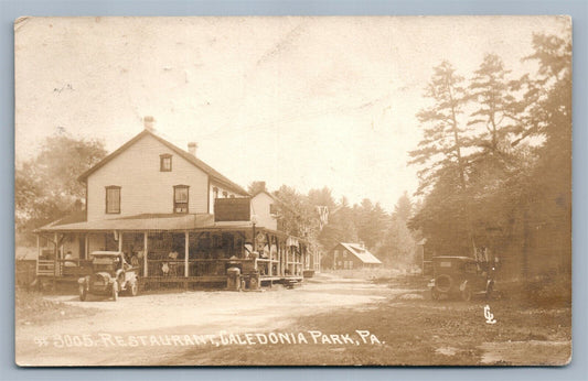 GALEDONIA PARK PA RESTAURANT ANTIQUE REAL PHOTO POSTCARD RPPC