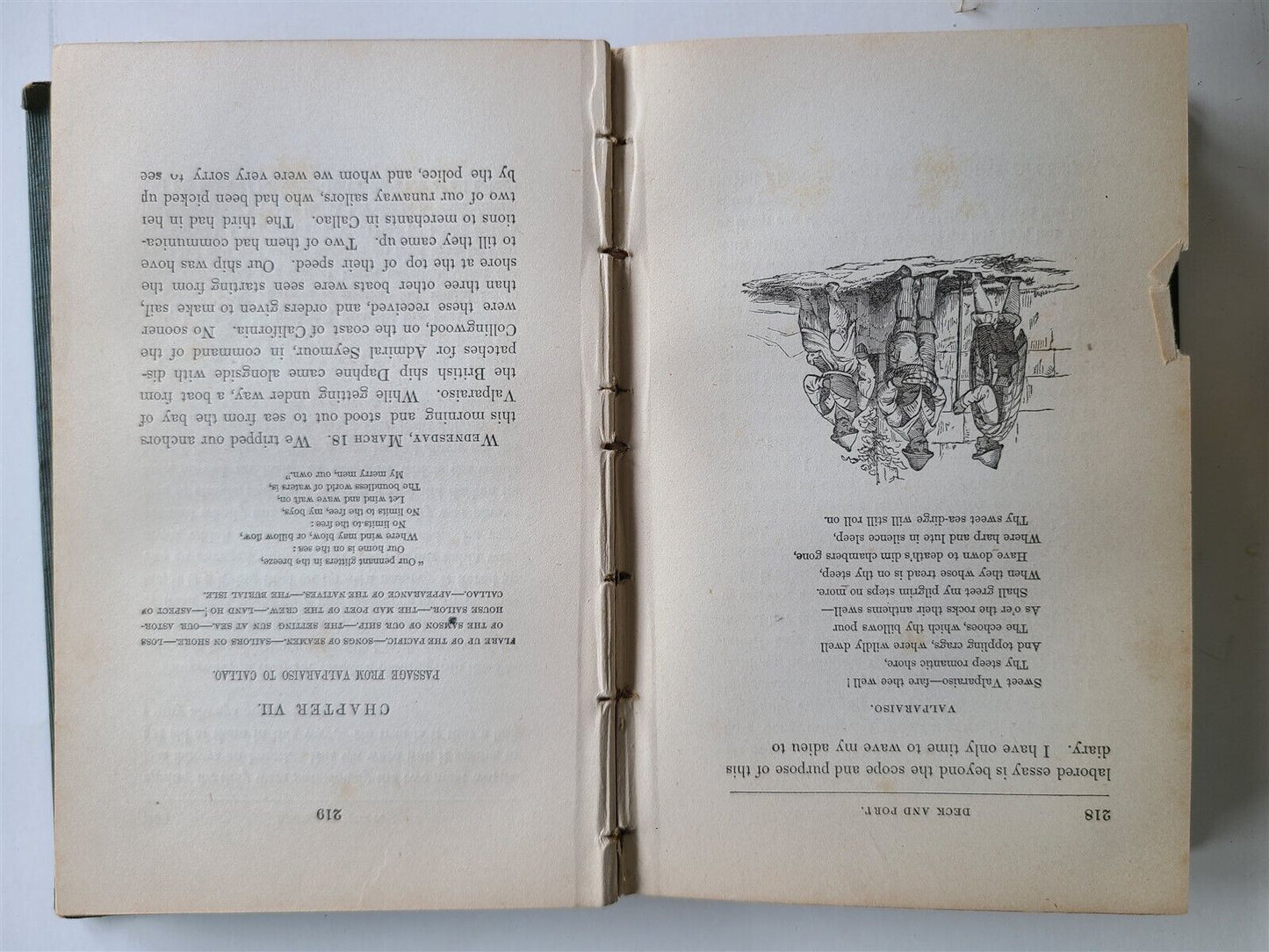 1860 DECK & PORT Cruise in US Frigate Congress to California Incidents ANTIQUE