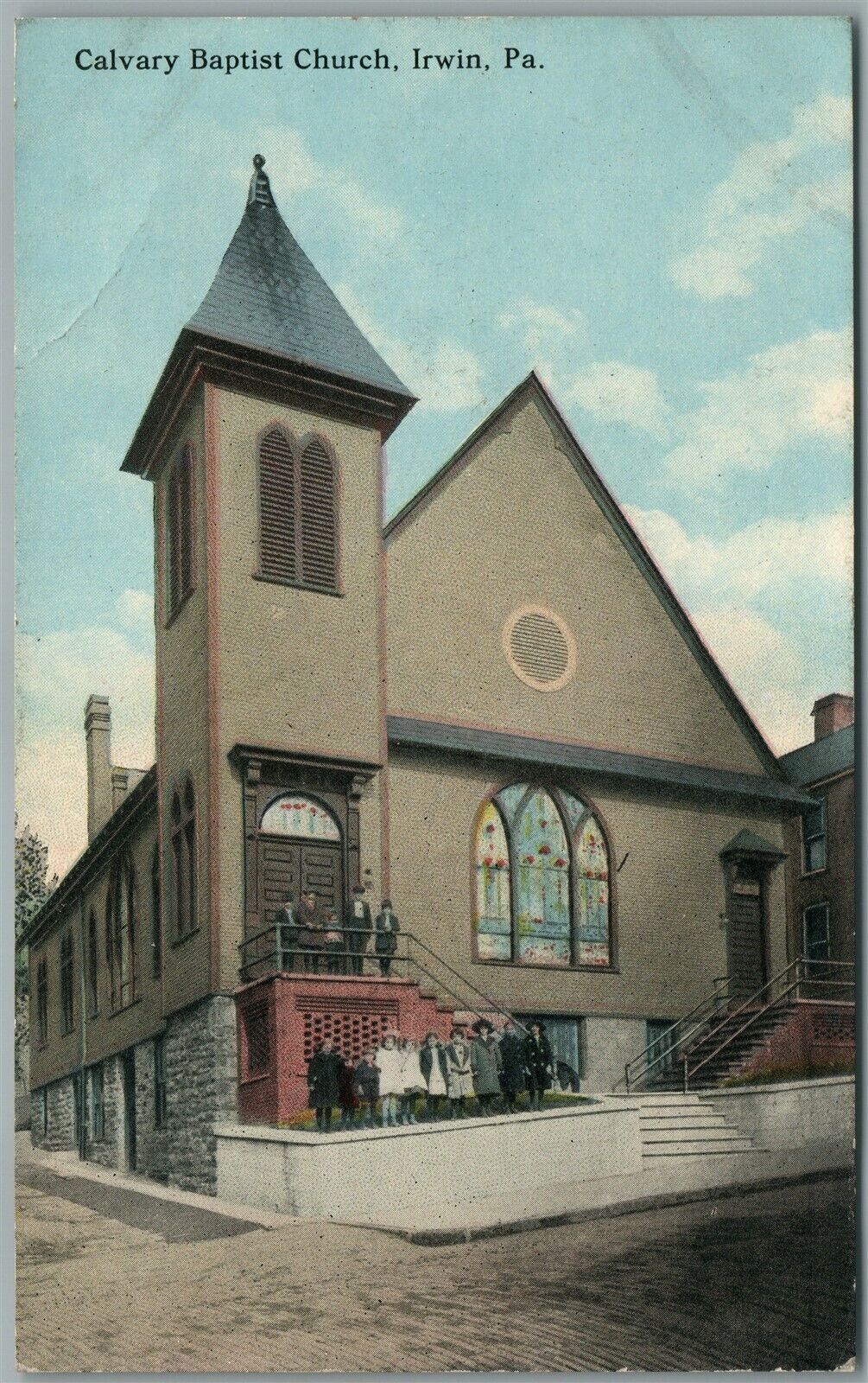 IRWIN PA CALVARY BAPTIST CHURCH ANTIQUE POSTCARD