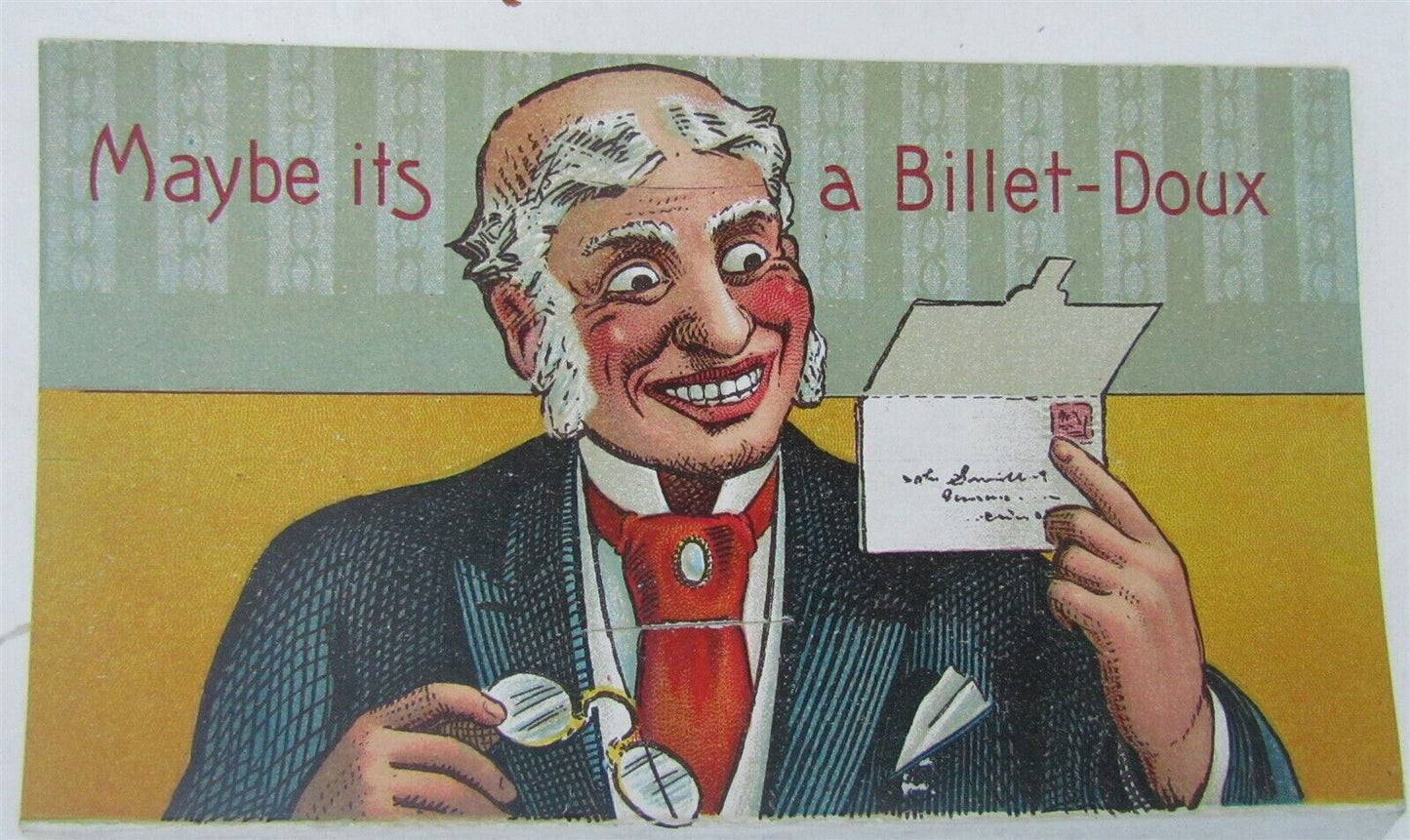 MECHANICAL COMIC ANTIQUE POSTCARD - IT MAY NOT BE A BILL