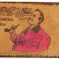 1906 ANTIQUE UNDIVIDED LEATHER POSTCARD PIPE SMOKING MAN sent to WITMER PA