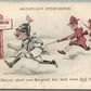 WWI MILITARY PROPAGANDA ANTIQUE POSTCARD AMERICAN INTERFERENCE