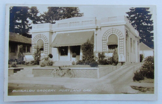 RPPC VINTAGE PHOTO POSTCARD BUNGALOW GROCERY PORTLAND OREGON