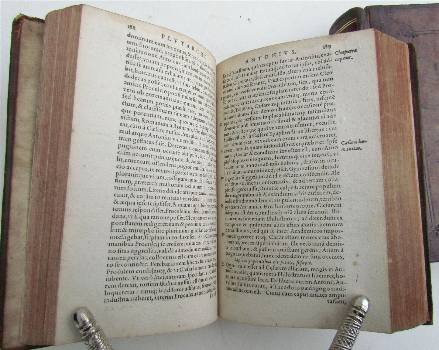 1579 PLUTARCH 3 VOLUMES PLUTARCHI CHAERONENSIS antique