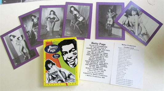 BETTY PAGE 1992 VINTAGE TRADING CARDS set w/ BOX PUZZLE BACK