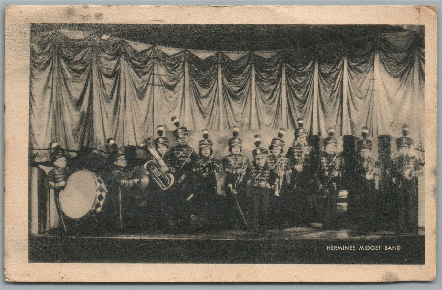 HERMINES MIDGET BAND ANTIQUE POSTCARD