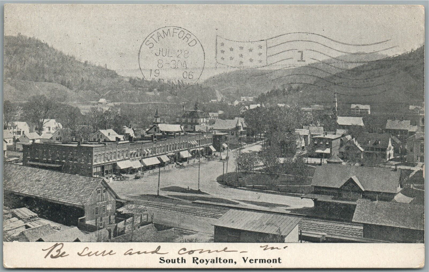 SOUTH ROYALTON VT 1906 ANTIQUE POSTCARD