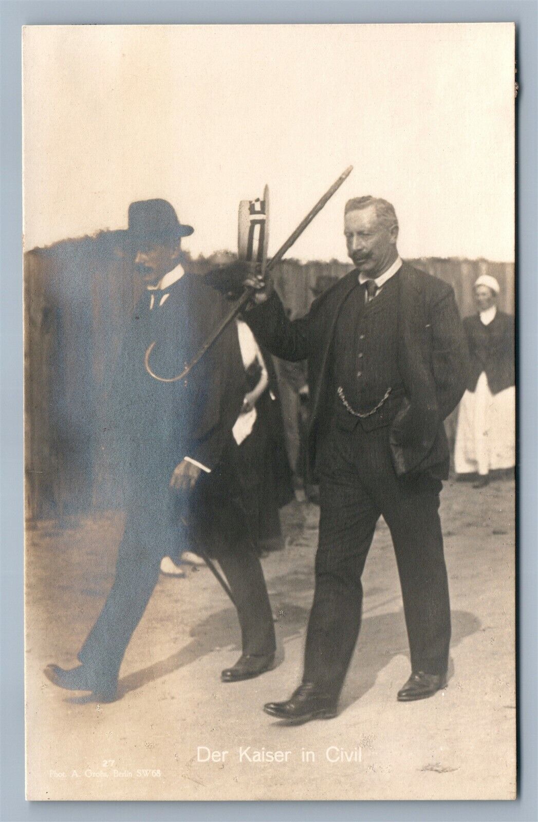 GERMAN KAISER WILHEM II in CIVIL DRESS ANTIQUE REAL PHOTO POSTCARD RPPC