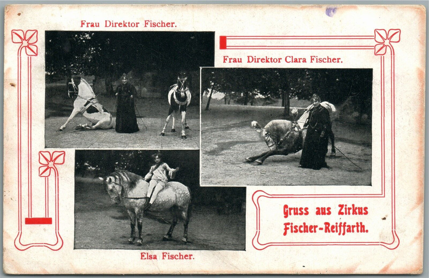 HORSE CIRCUS DENMARK ANTIQUE POSTCARD