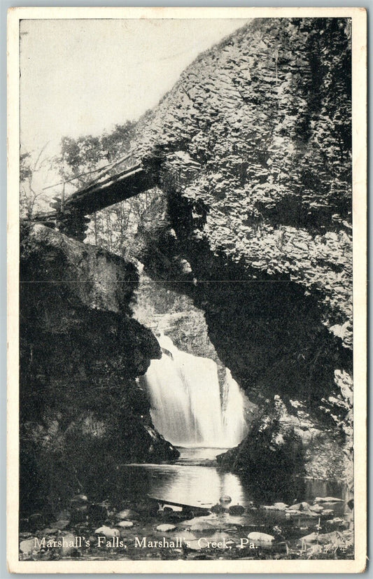 MARSHALL'S CREEK & FALLS PA ANTIQUE POSTCARD