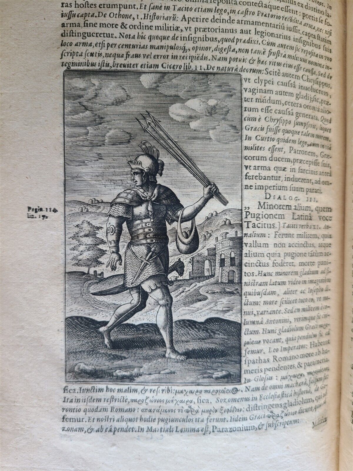 1602 DE MILITIA ROMANA by LIPSIUS antique ILLUSTRATED WARFARE Plantiniana