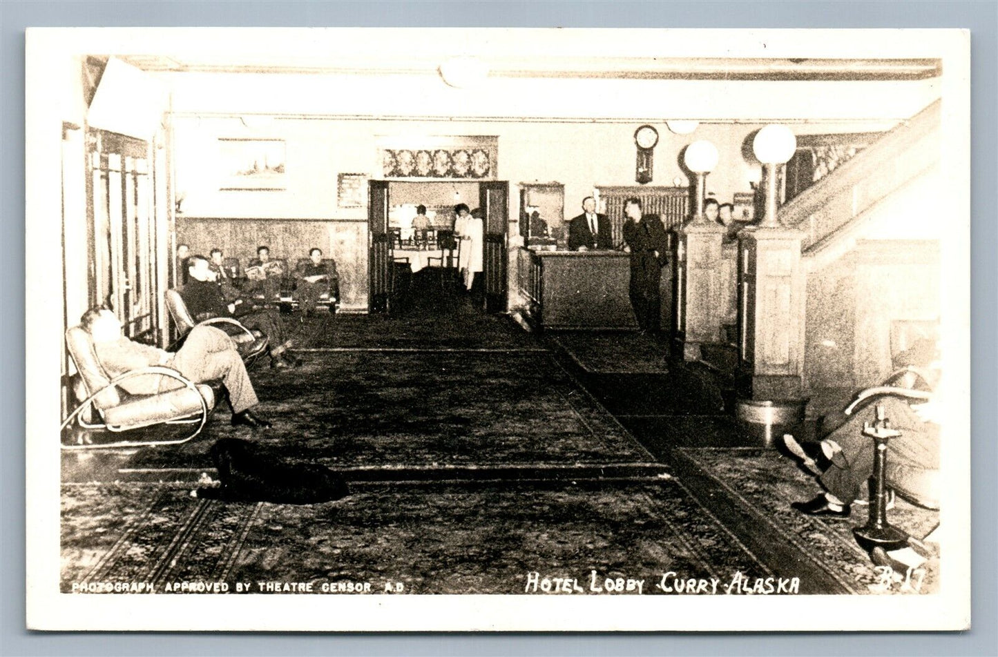 CURRY AK HOTEL LOBBY VINTAGE REAL PHOTO POSTCARD RPPC