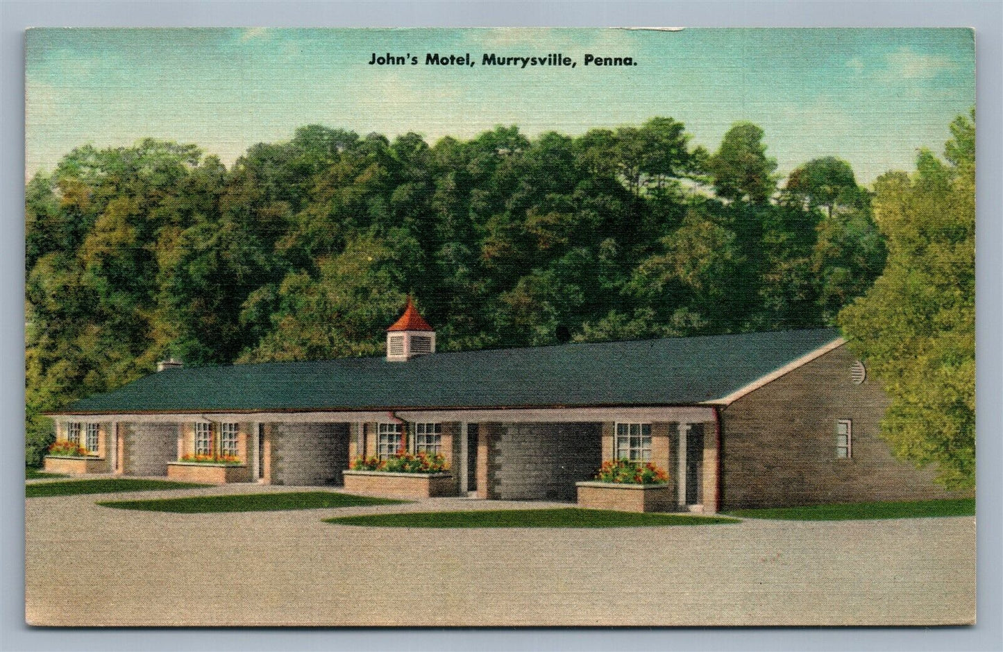 MURRYSVILLE PA JOHN'S MOTEL VINTAGE POSTCARD