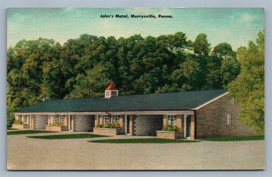 MURRYSVILLE PA JOHN'S MOTEL VINTAGE POSTCARD
