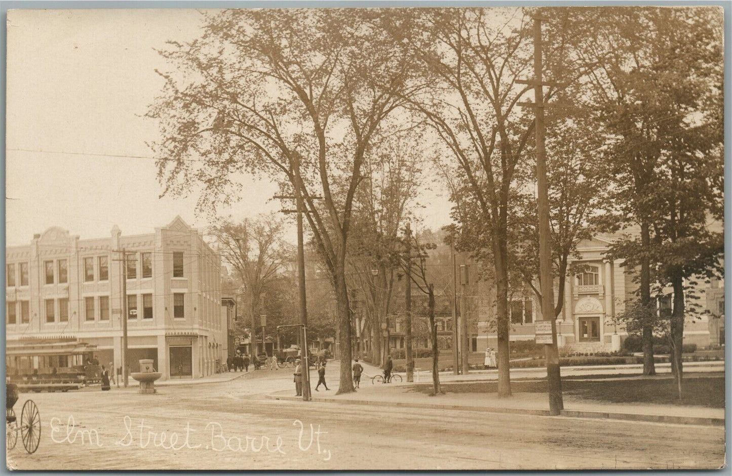 BARRE VT ELM STREET ANTIQUE REAL PHOTO POSTCARD RPPC