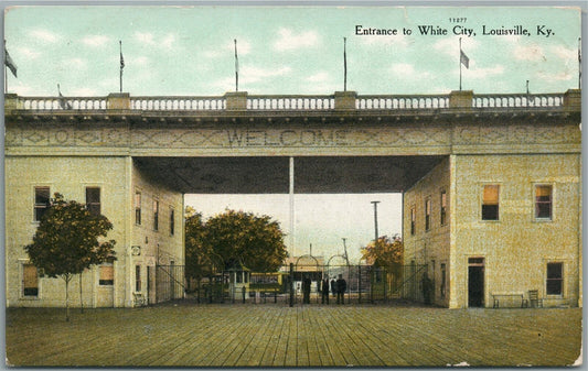 LOUISVILLE KY ENTRANCE TO WHITE CITY ANTIQUE POSTCARD