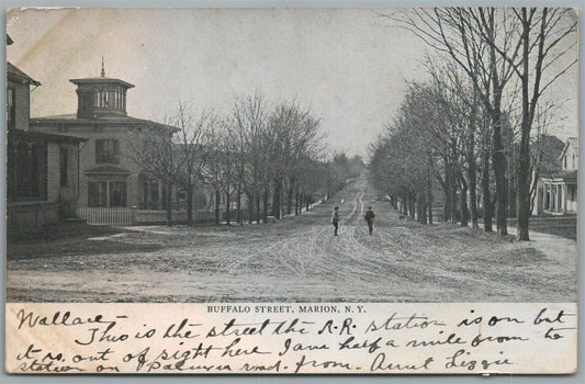 MARION NY BUFFALO STREET ANTIQUE POSTCARD