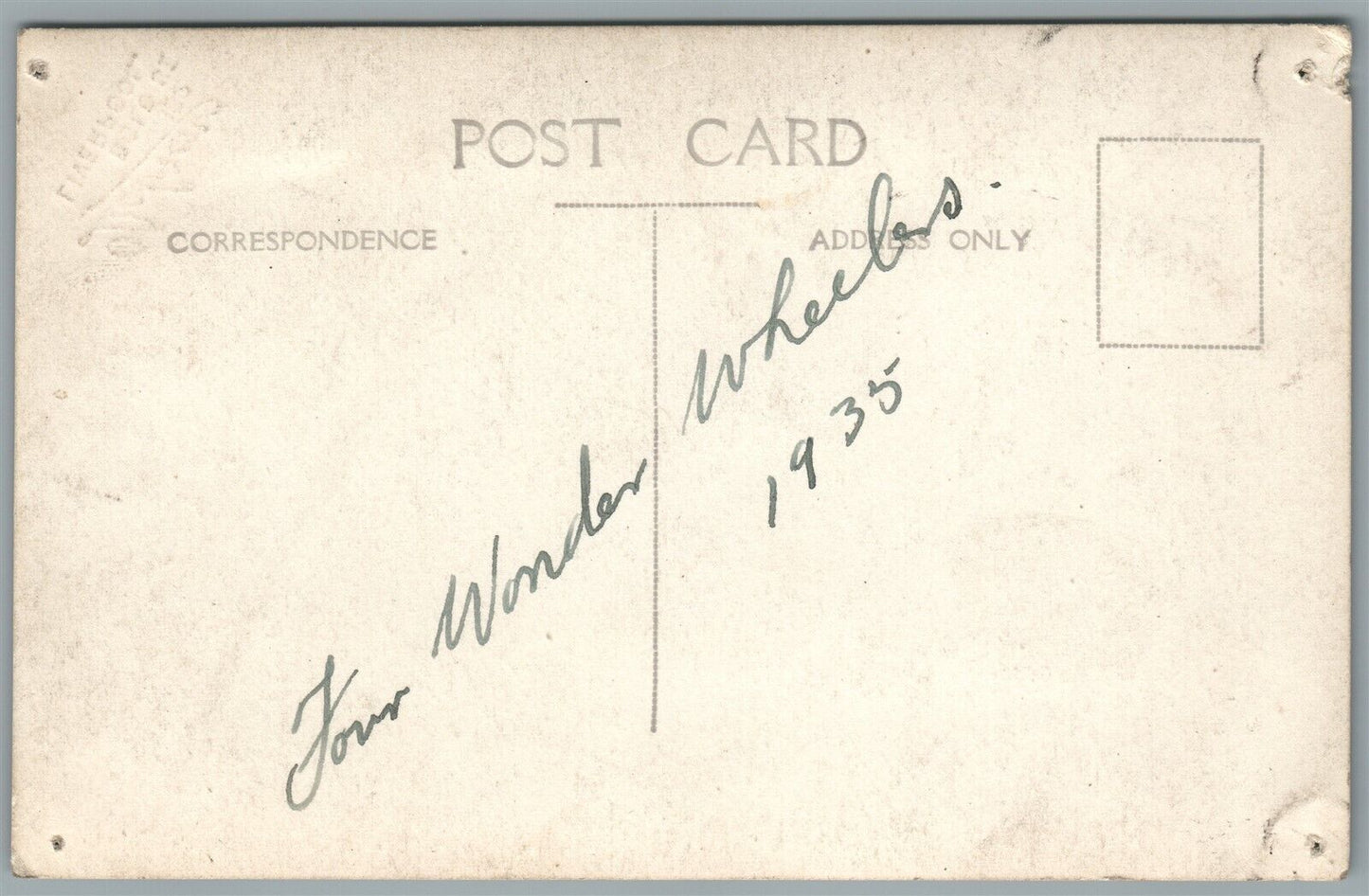 BICYCLE CIRCUS FOUR WONDER WHEELS 1935 VINTAGE REAL PHOTO POSTCARD RPPC