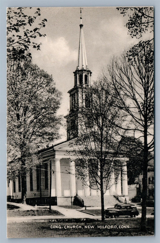 NEW MILFORD CT CONGREGATIONAL CHURCH VINTAGE POSTCARD