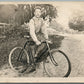 BICYCLE MAN ANTIQUE REAL PHOTO POSTCARD RPPC