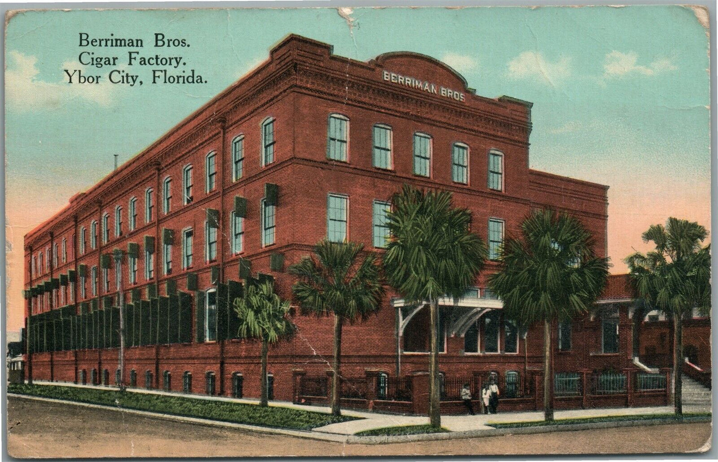 YBOR CITY FL BERRIMAN BROS. CIGAR FACTORY ANTIQUE POSTCARD