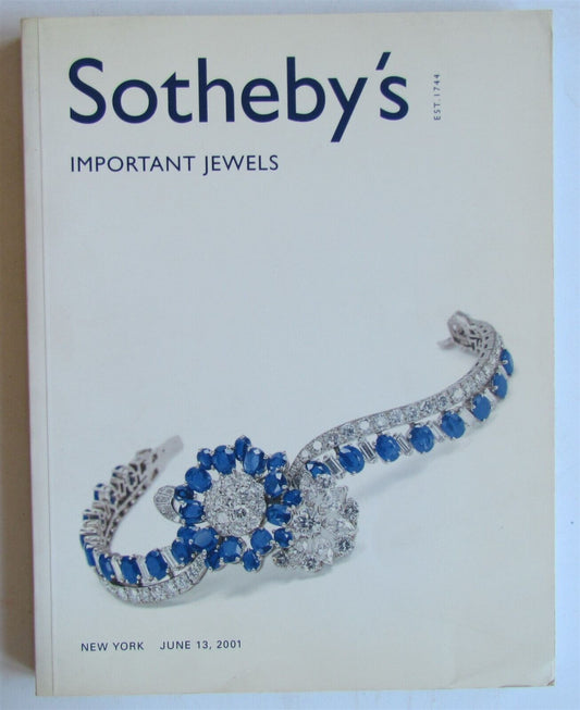 JEWELRY IMPORTANT JEWELS SOTHEBY'S 2001 NEW YORK AUCTION CATALOG