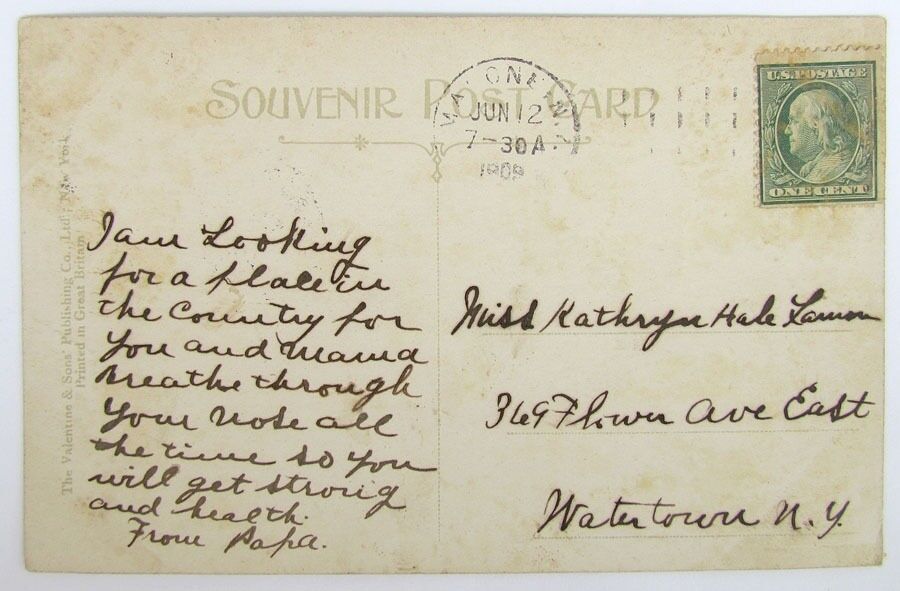 1908 ANTIQUE POSTCARD - MORTON STREET MALONE N.Y.