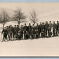ESTONIA SKIERS MILITARY UNIFORMS ANTIQUE REAL PHOTO POSTCARD RPPC