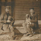 MEN w/ DOGS 1908 ANTIQUE REAL PHOTO POSTCARD RPPC