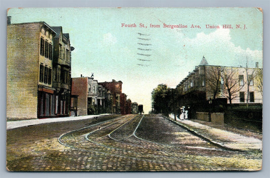 UNION HILL NJ FOURTH STREET ANTIQUE POSTCARD