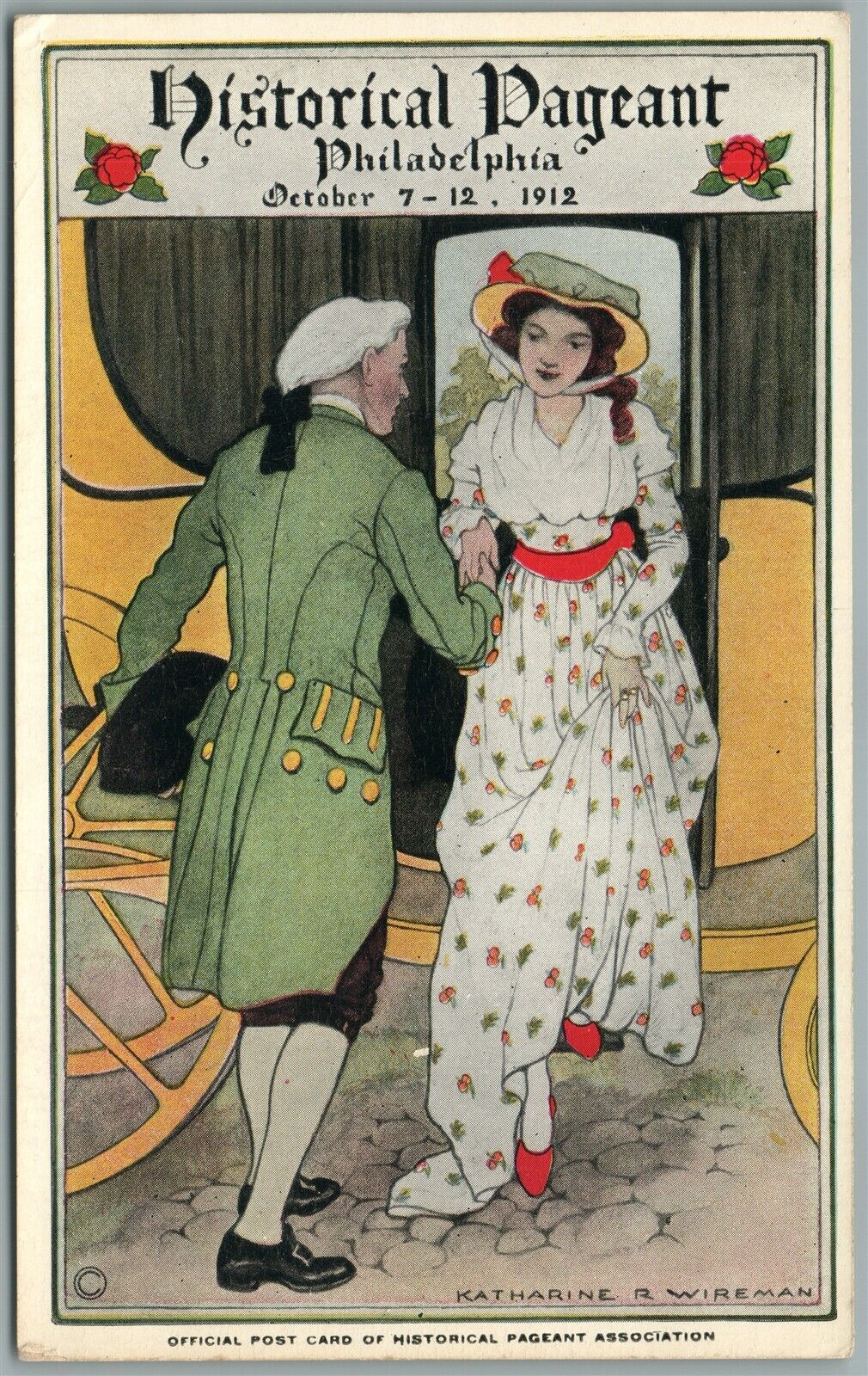 PHILADELPHIA PA 1912 HISTORICAL PAGEANT ANTIQUE POSTCARD