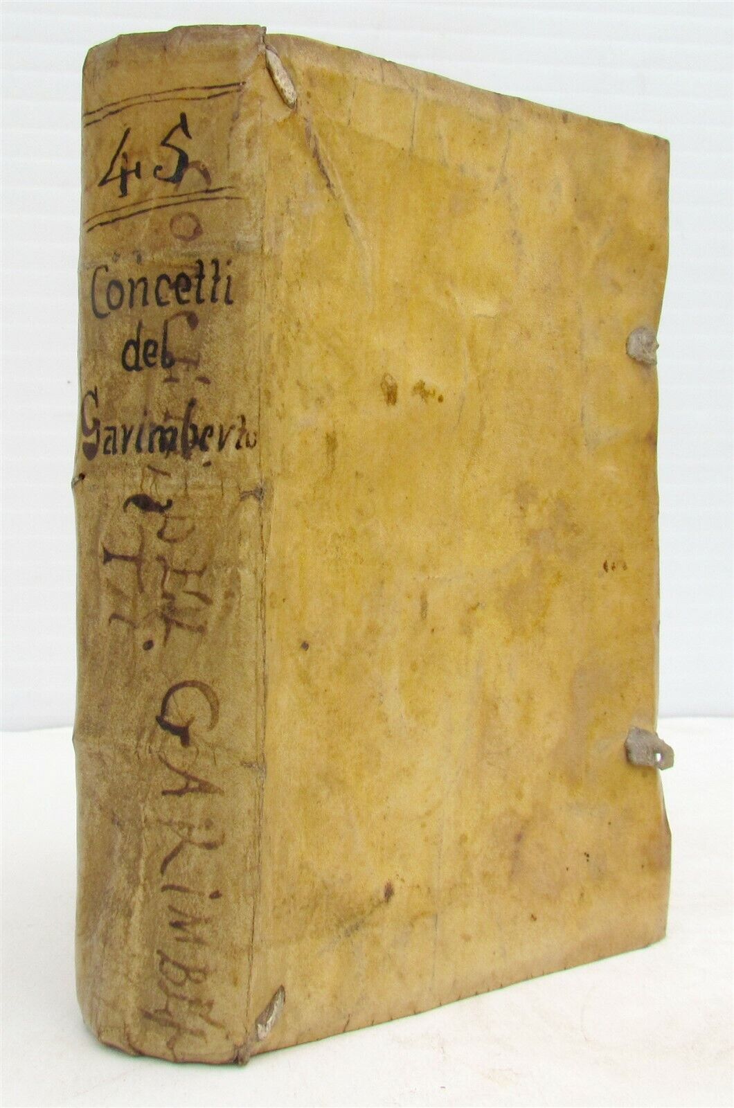 1585 CONCETTI DI HIERONIMO GARIMBERTO antique 16th CENTURY VELLUM BINDING