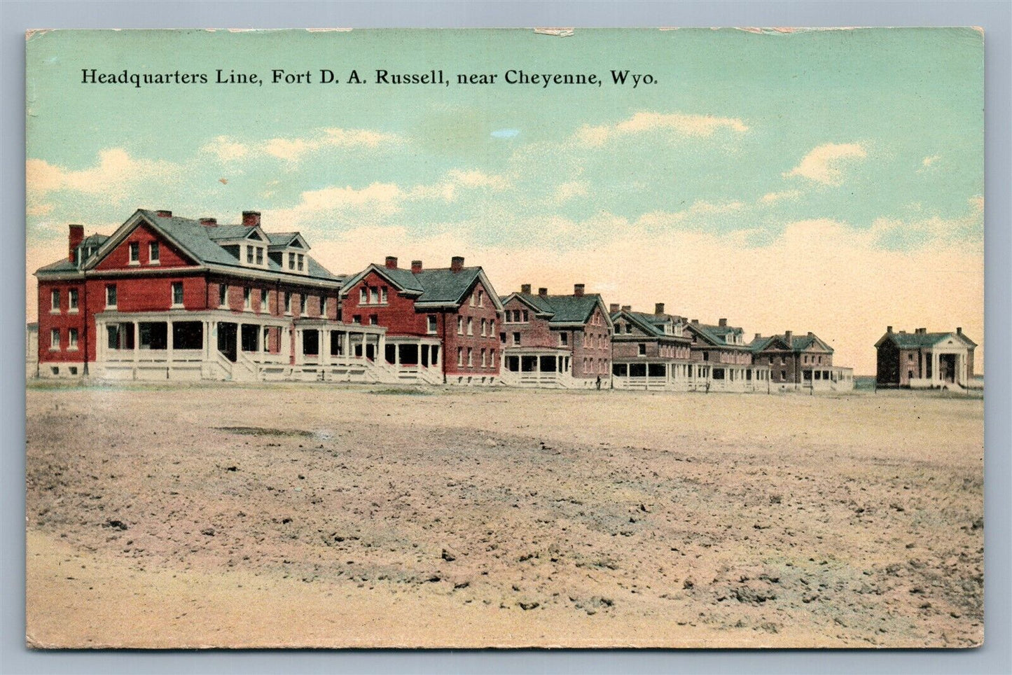 CHEYENNE WYO FORT D.A. RUSSELL HEADQUARTERS LINE ANTIQUE POSTCARD military