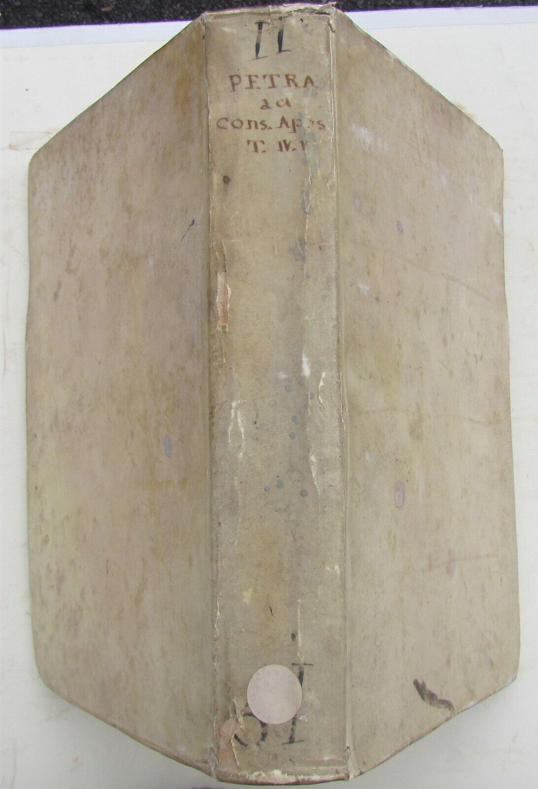 1729 VELLUM BINDING FOLIO Commentaria Ad Constitutiones by VINCENT PETRA antique