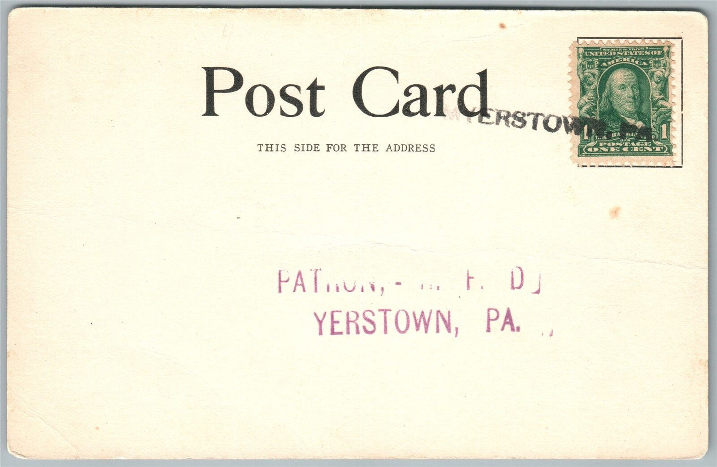 MYERSTOWN PA DEPARTMENT STORE UNDIVIDED ANTIQUE POSTCARD