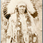 AMERICAN INDIAN CHIEF in HOLIDAY DRESS ANTIQUE REAL PHOTO POSTCARD RPPC