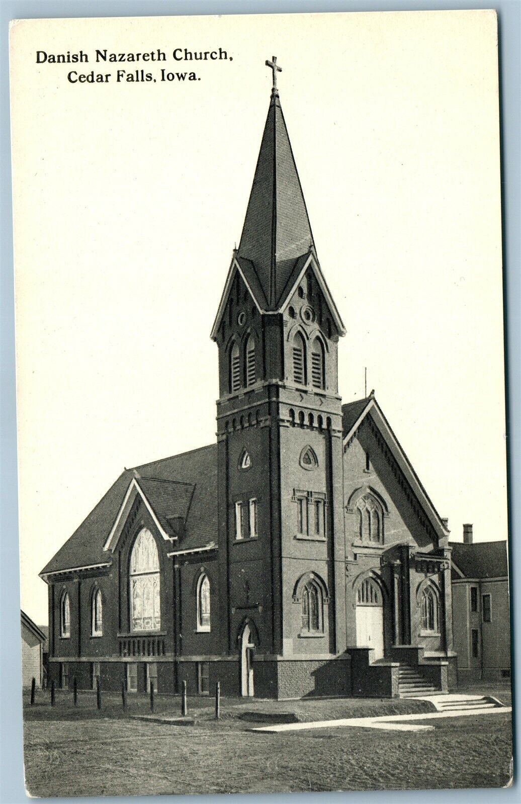 CEDAR FALLS IA DANISH NAZARETH CHURCH ANTIQUE POSTCARD